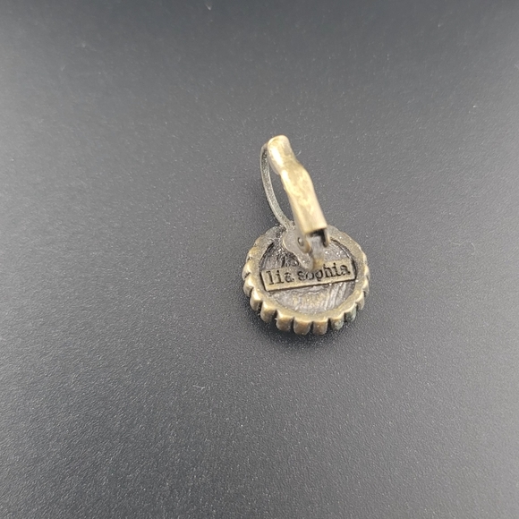 Lia Sophia Seafoam Antique Gold Tone Green Crystals Drop Necklace & Earrings Set - Picture 5 of 7